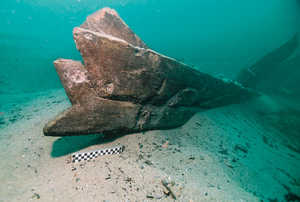 Wreck in Orio. Part of the keel of a pinnace (or shallop).
