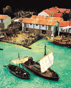 Estos barcos son reconstrucciones de los hallados en exca-vaciones
  del contexto atlántico en el río Támesis, Inglaterra. 