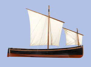 Outre la propulsion à la rame, les bateaux basques savaient
exploiter la force du vent quand ce dernier était présent. La voilure
était traditionnellement composée d’une trinquette et d’une grandvoile,
généralement au tiers. 