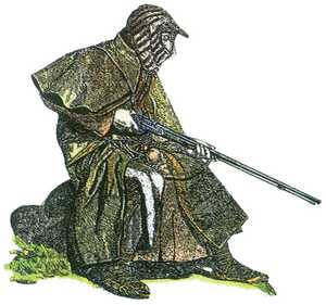 Grabado que ilustra la imagen del bandolero Joaquín de Iturbe.