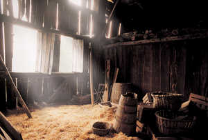 94. Grenier de la ferme Igartubeiti (Ezkio-Itsaso). Tout l'étage supérieur de la ferme était utilisé pour stocker la récolte et il devait être toujours bien aéré pour éviter que les fruits ne s'abîment.