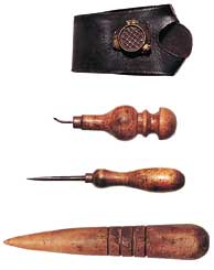 Tools for the caulking and confection of sails.