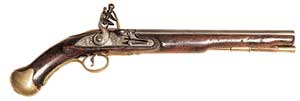 XVIII. mendeko txinpartazko pistola ingelesa.