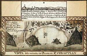 Map of the port of Donostia-San Sebastian..