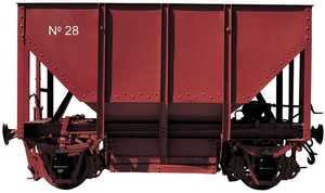 100. Un wagon-trémie pour le transport de minéraux. 