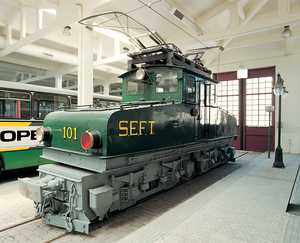 133. La locomotive 101 du Topo, la plus ancienne locomotive électrique en fonctionnement en Espagne. 