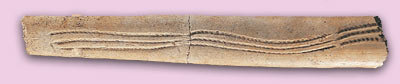 41. Varilla de cuerno de Aitzbitarte IV (Rentera), decorada con incisiones diversas.© Xabi Otero