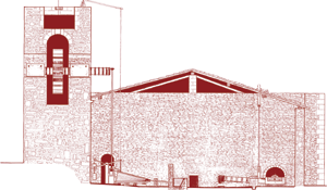 42. Vues en élévation de la forge de Agorregi, reconstruite par la Députation forale de Gipuzkoa dans le Parc naturel de Pagoeta (Aia). Vue en coupe de la tour et de la halle.