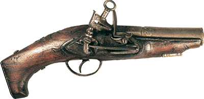 83. Pistolet à pierre, XVIIIe siècle.