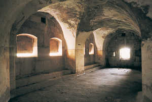 157. St. Mark's Fort. Interior of the head double caponier. On the right, one of the two gun emplacements. On the left, machicolations, with a banquette to allow vertical firing.© Gorka Agirre