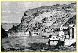 25. Chteau de Sainte-lisabeth vu du mouillage. Gravure du XIXe.© Juan Antonio Sez