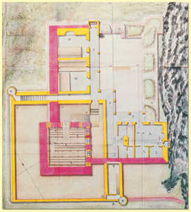 39. Plano y perfiles del castillo de Santelmo de Higuer, drawn in 1755 by Felipe Cramer (fragment).