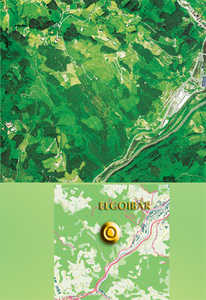 61. Photo aérienne et emplacement du village de Moru.© Gipuzkoako Foru Aldundia: Lurralde Informazioko Zerbitzua, Xabi Otero, Grafismo